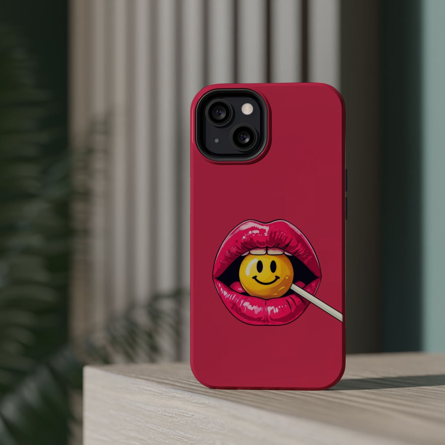 Lips & A Smiley Face Lollipop Magnetic Phone Case