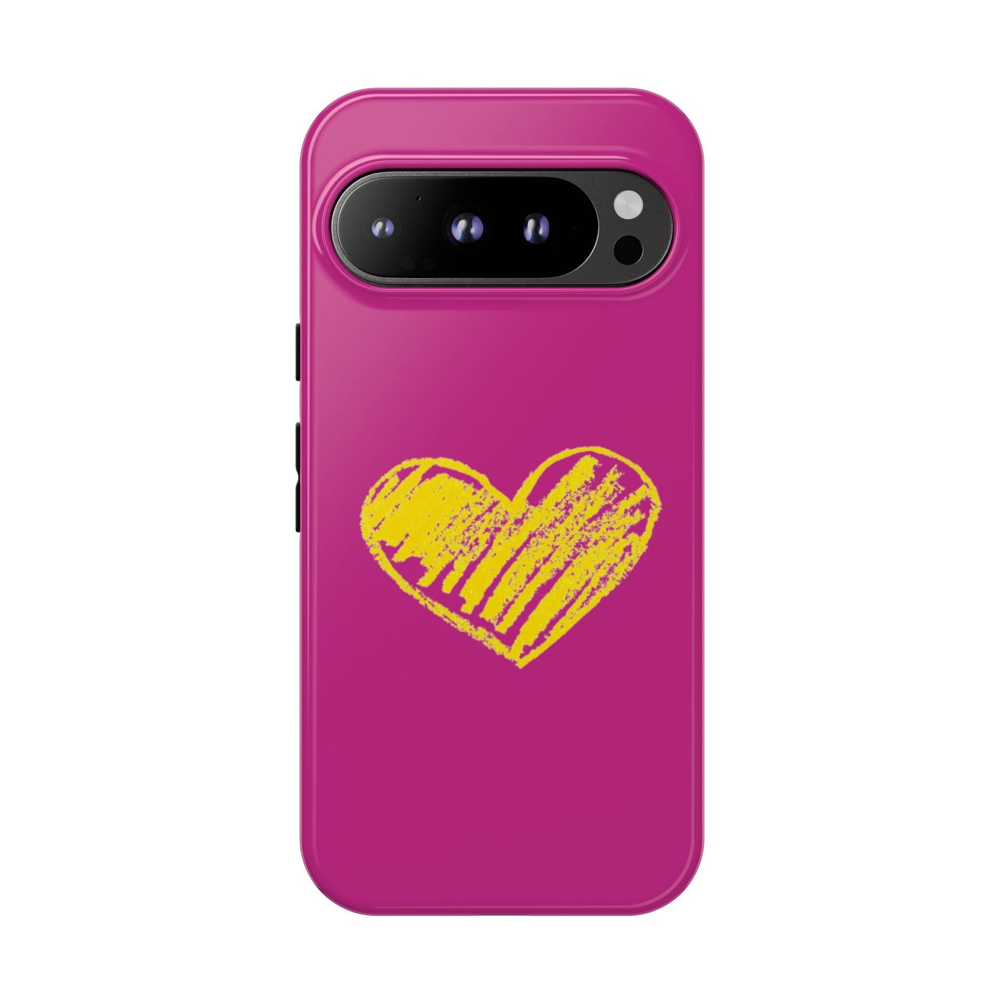 Yellow Heart, Pink Phone Case