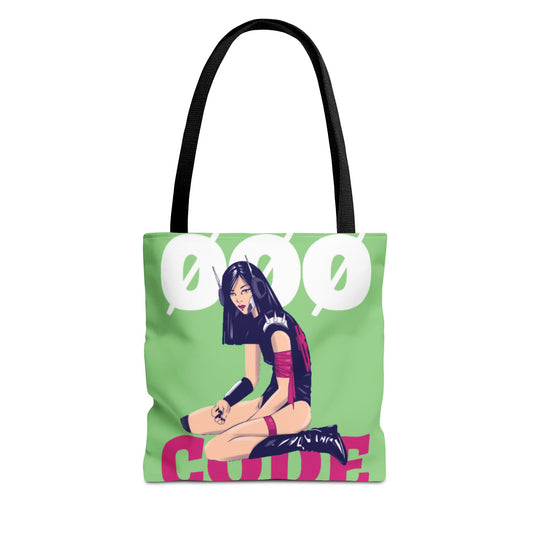 "Code" Anime Tote Bag, Purse