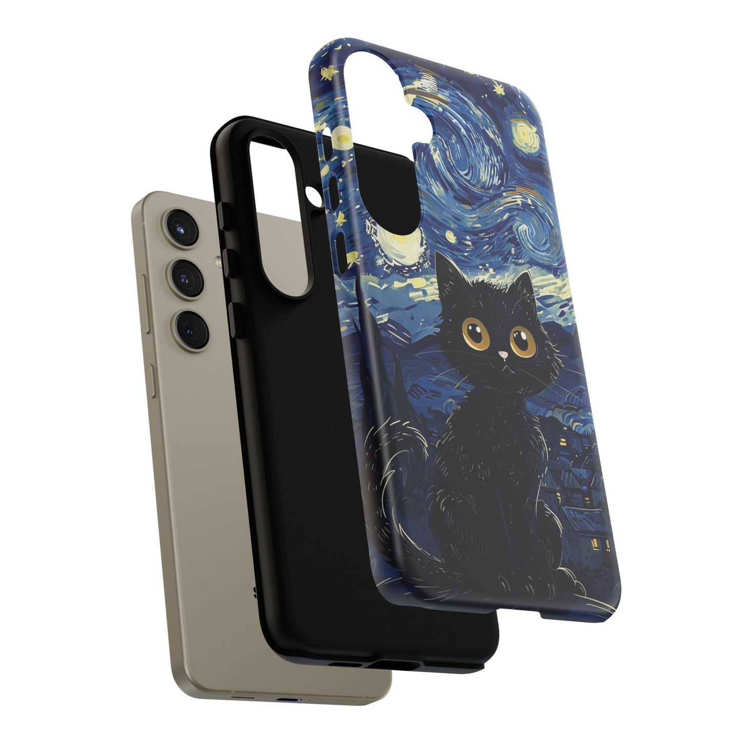 Cat under the stars, cute phone cases, Extra durable, Tough Cases, Pick your size