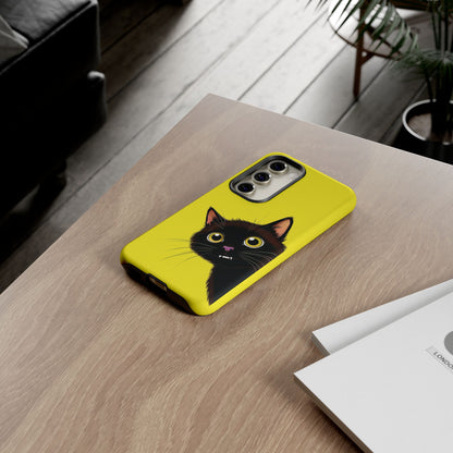 'Cute Cat' Yellow Phone Case