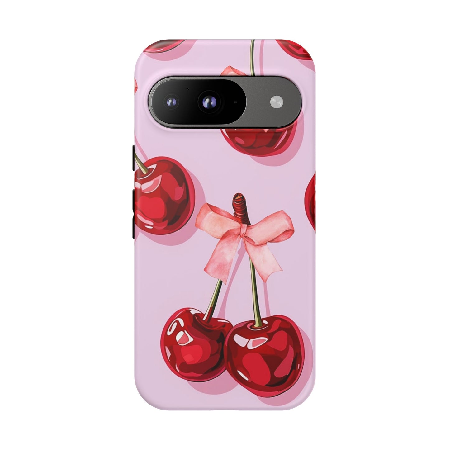 Cherry Ribbon Phone Cases for iPhone, Samsung Galaxy, and Google Pixel