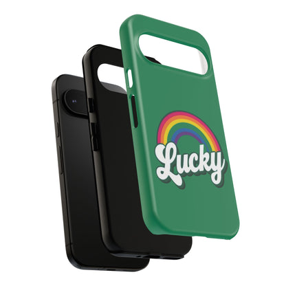 Lucky Rainbow Tough Phone Cases, iPhone, Samsung Galaxy, Google Pixel, Choose any phone model