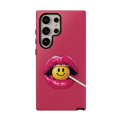 Lips & A Smiley Face Lollipop Phone Case