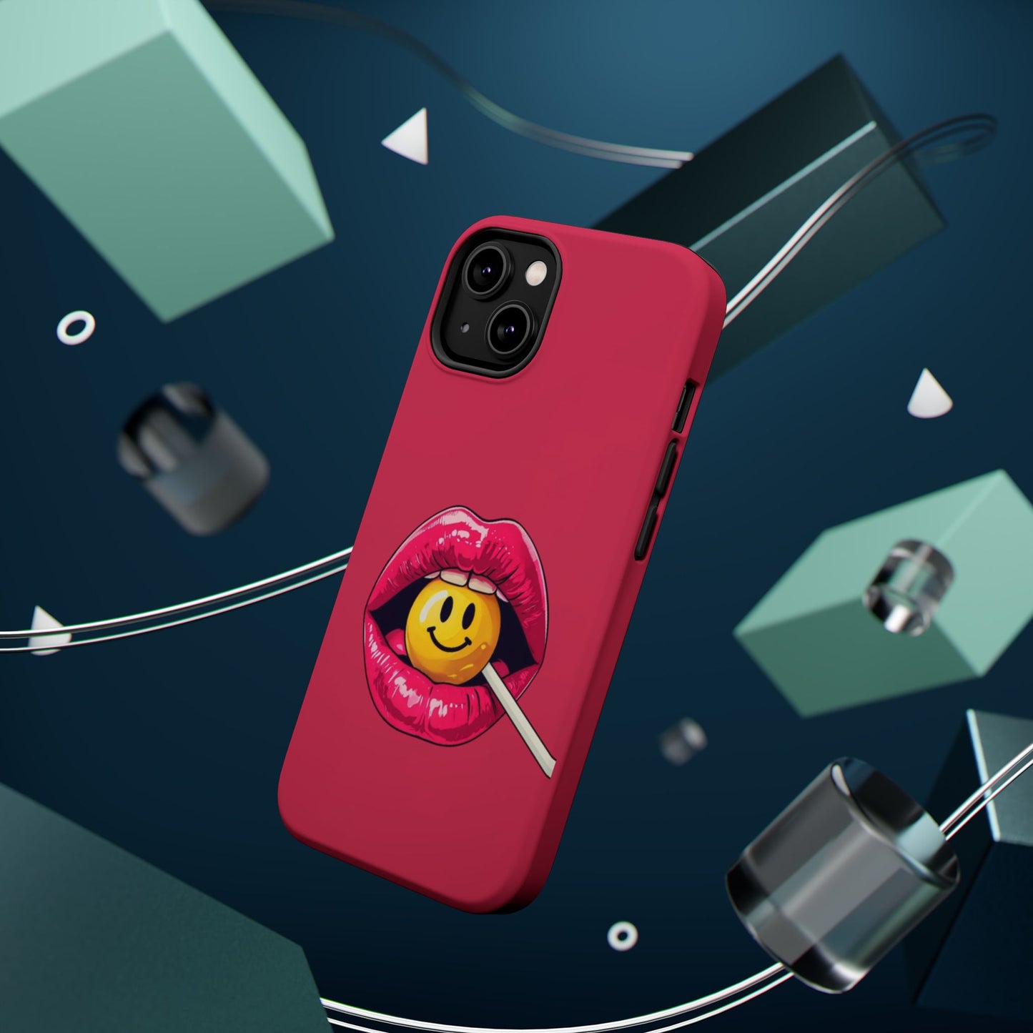 Lips & A Smiley Face Lollipop Magnetic Phone Case