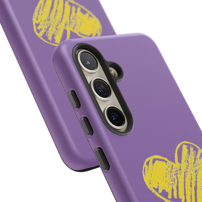 Yellow Heart, Purple Phone Case