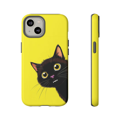 'Cute Cat' Yellow Phone Case