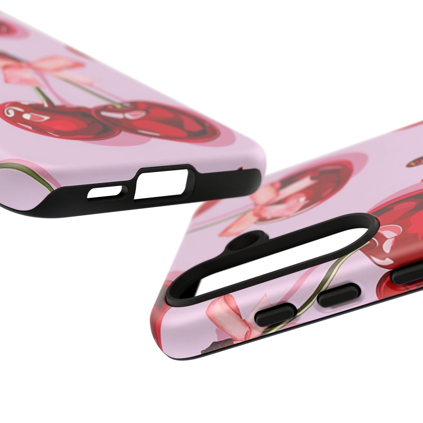 Cherry Ribbon Phone Cases for iPhone, Samsung Galaxy, and Google Pixel