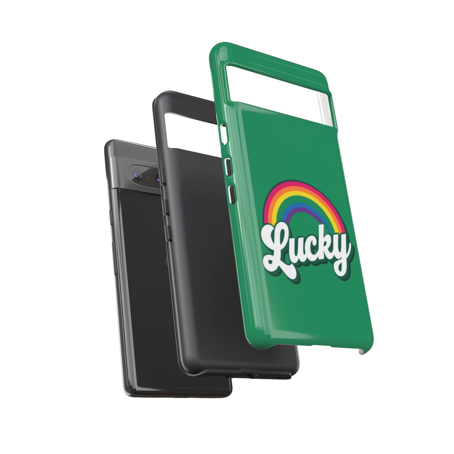 Lucky Rainbow Tough Phone Cases, iPhone, Samsung Galaxy, Google Pixel, Choose any phone model