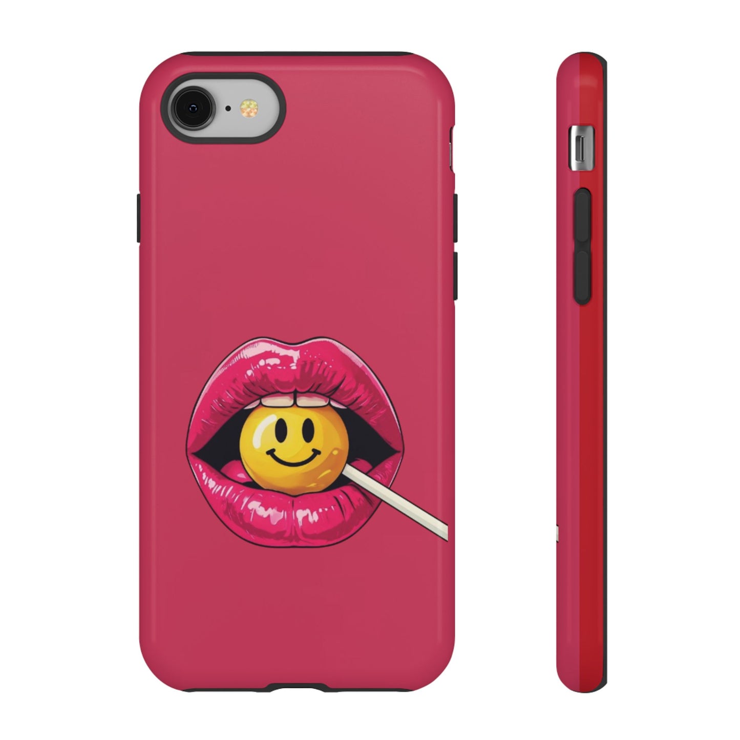 Lips & A Smiley Face Lollipop Phone Case