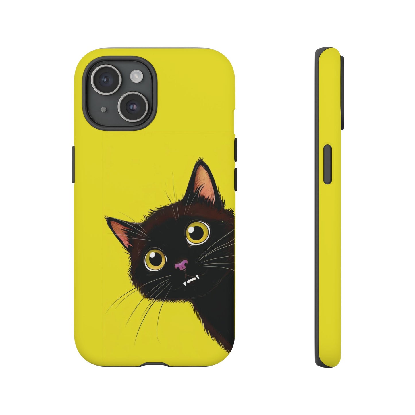 'Cute Cat' Yellow Phone Case