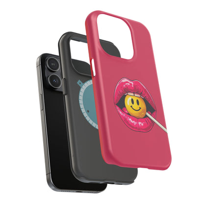 Lips & A Smiley Face Lollipop Magnetic Phone Case