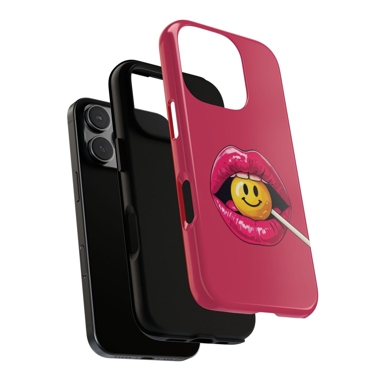 Lips & A Smiley Face Lollipop Phone Case