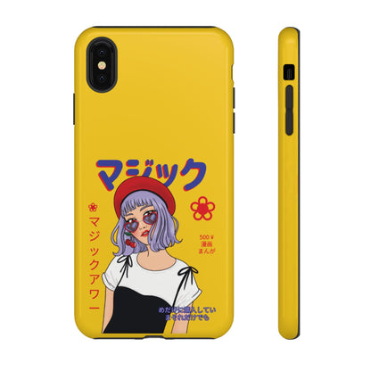 "Anime Cool Girl" Yellow Phone Cases – Bold, Stylish & Made for Any Phone! 💛✨ Pick Your Perfect Fit! -  iPhone, Samsung Galaxy, and Google Pixel