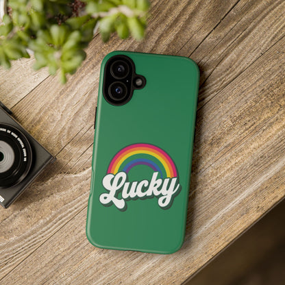 Lucky Rainbow Tough Phone Cases, iPhone, Samsung Galaxy, Google Pixel, Choose any phone model