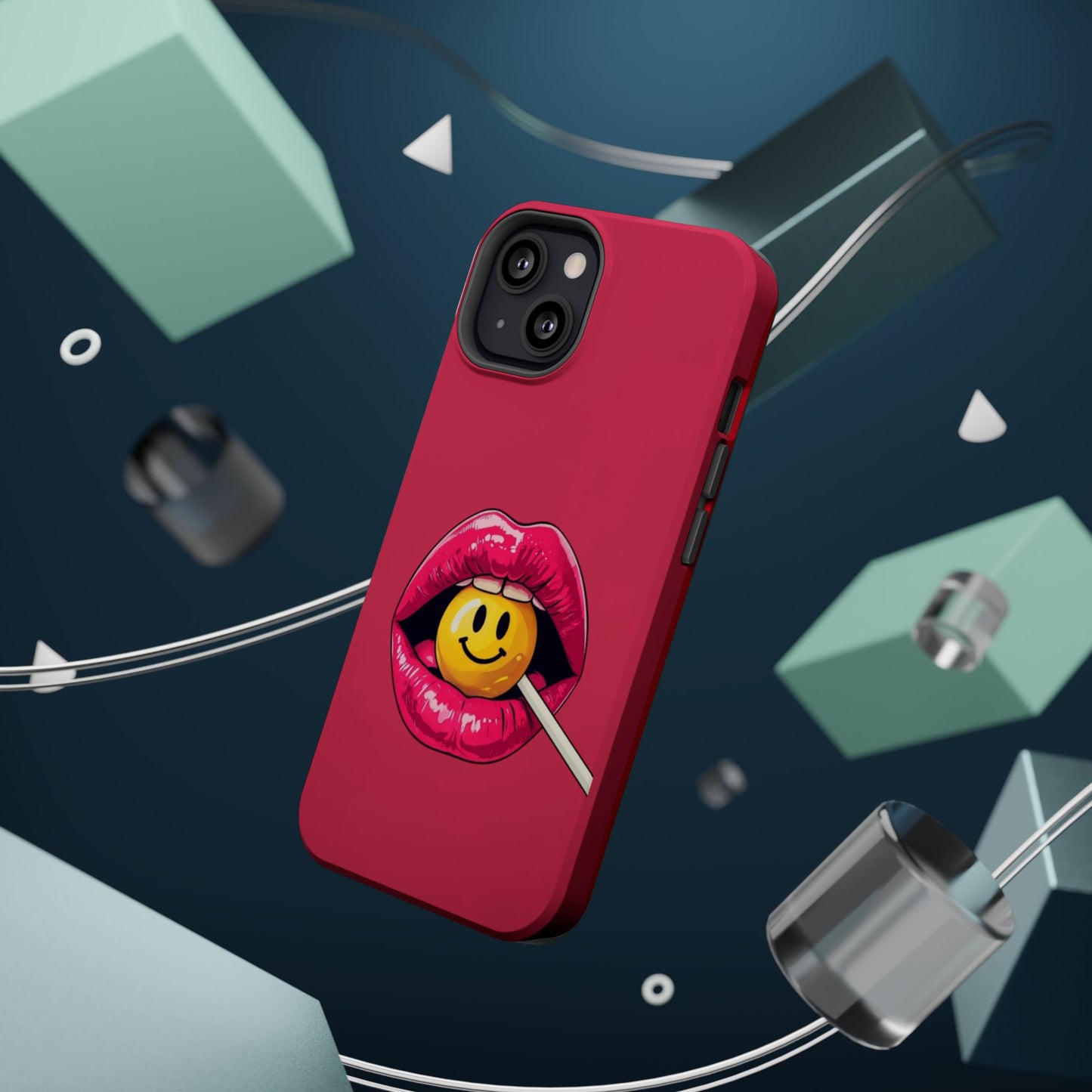 Lips & A Smiley Face Lollipop Magnetic Phone Case