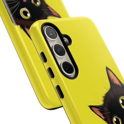 'Cute Cat' Yellow Phone Case