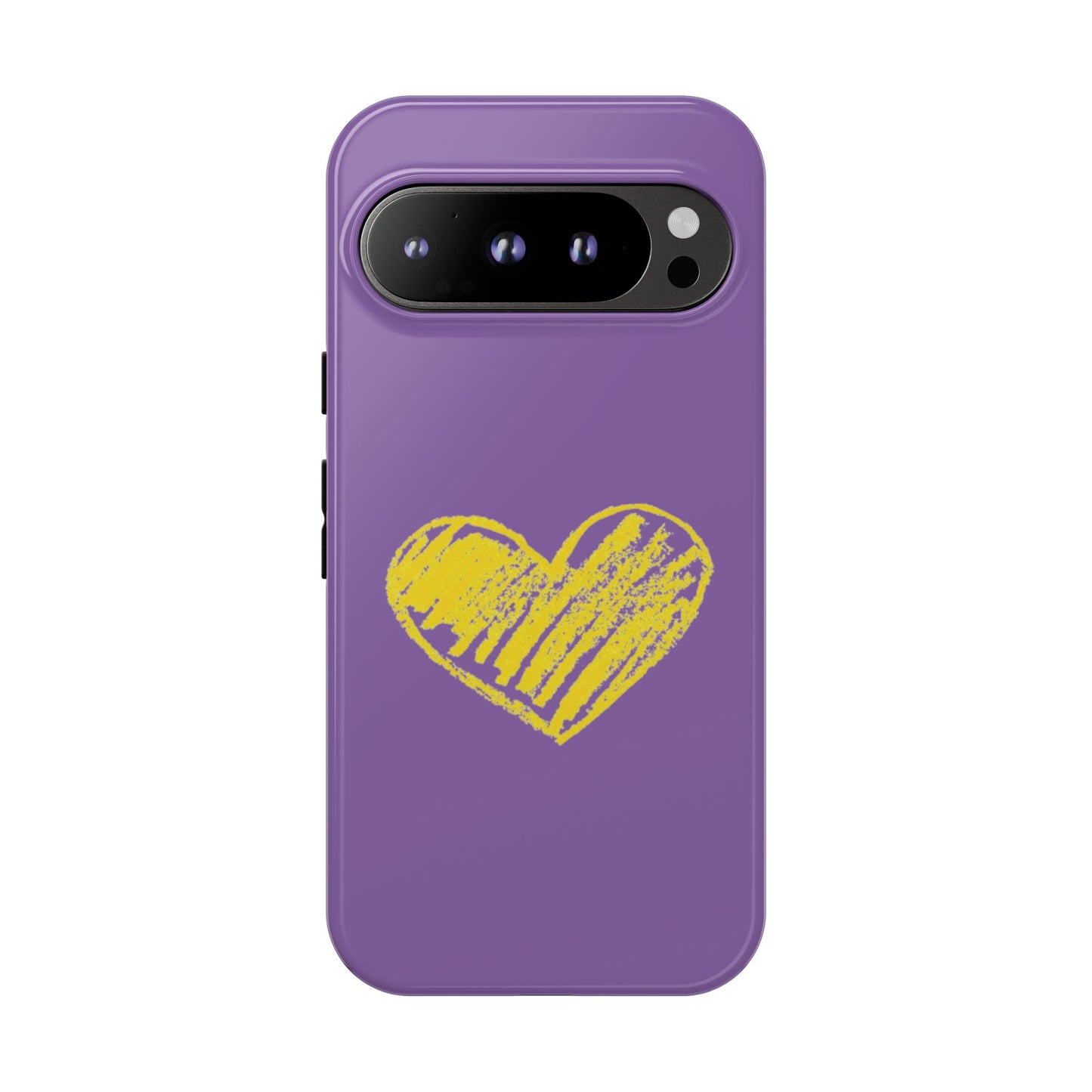 Yellow Heart, Purple Phone Case