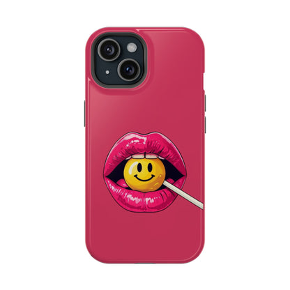 Lips & A Smiley Face Lollipop Magnetic Phone Case