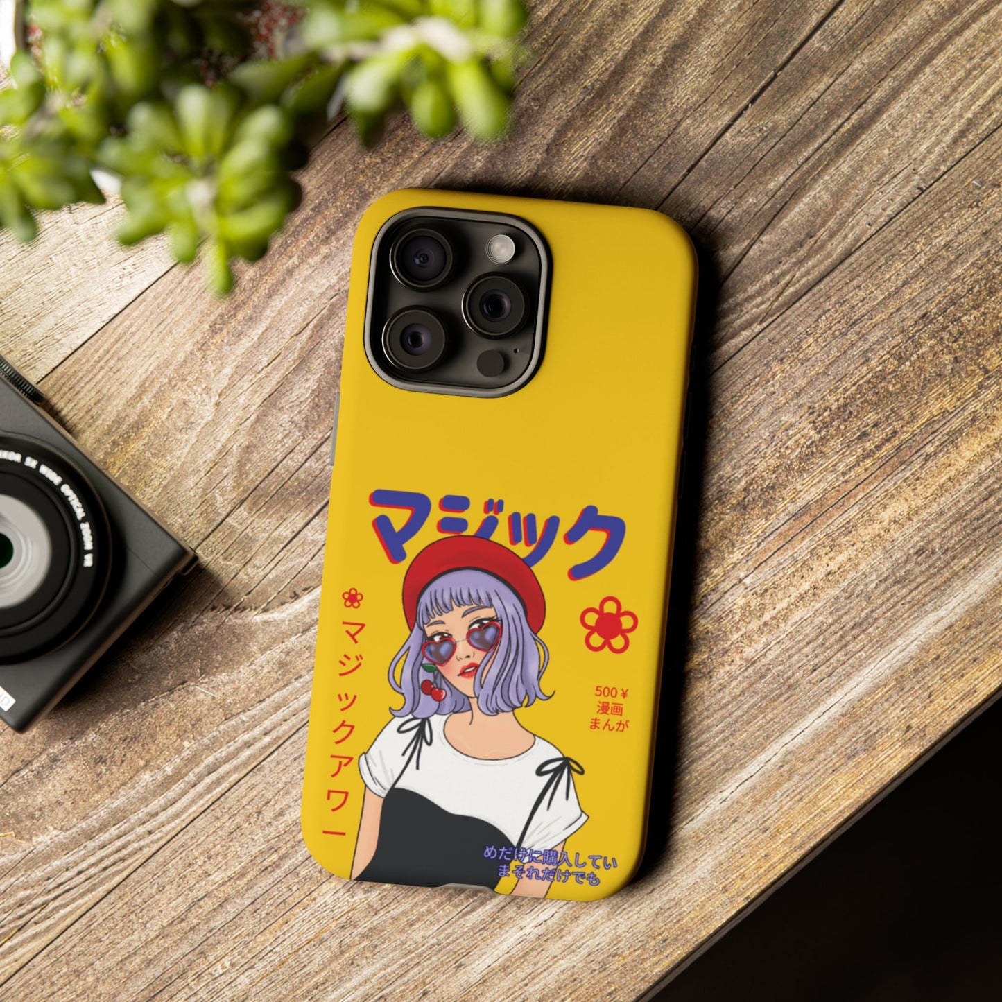 "Anime Cool Girl" Yellow Phone Cases – Bold, Stylish & Made for Any Phone! 💛✨ Pick Your Perfect Fit! -  iPhone, Samsung Galaxy, and Google Pixel