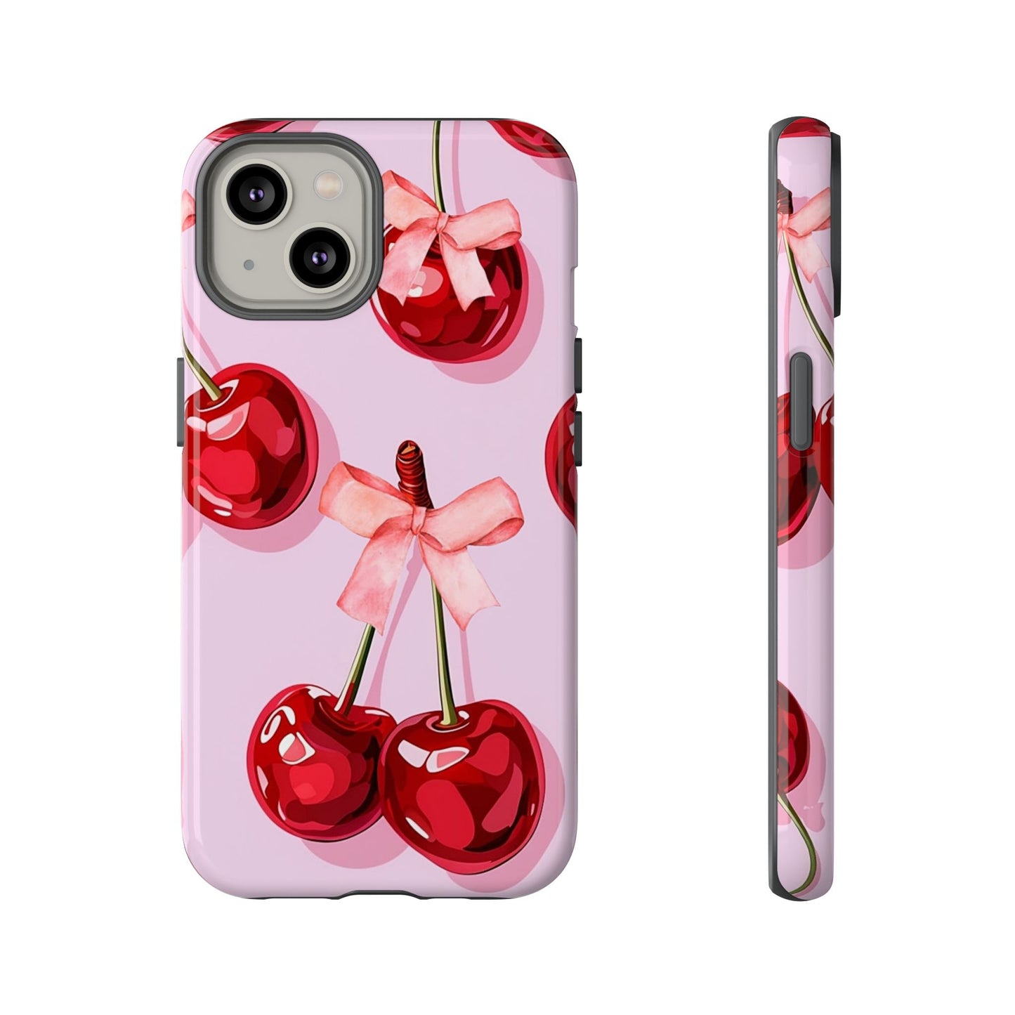 Cherry Ribbon Phone Cases for iPhone, Samsung Galaxy, and Google Pixel