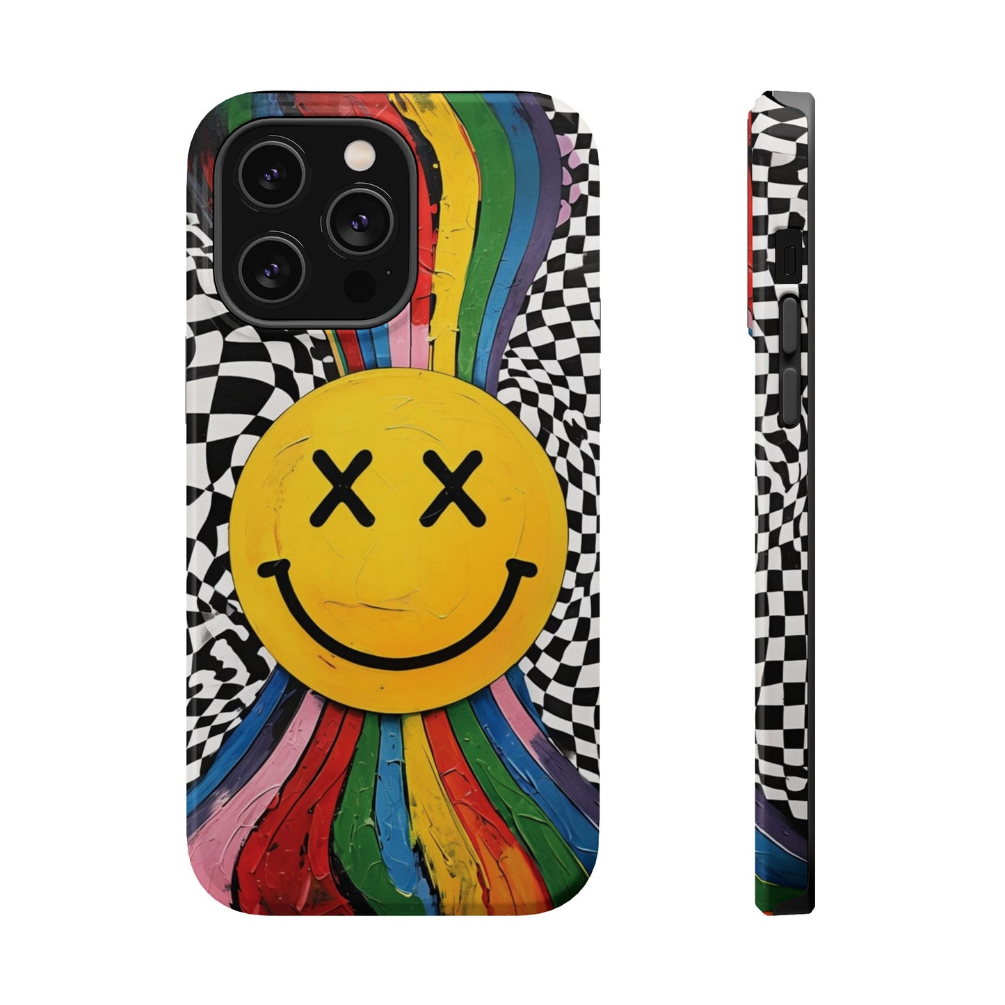 Colorful Smiley Face Magnetic Tough Case - Fun & Durable Phone Protection for iPhones