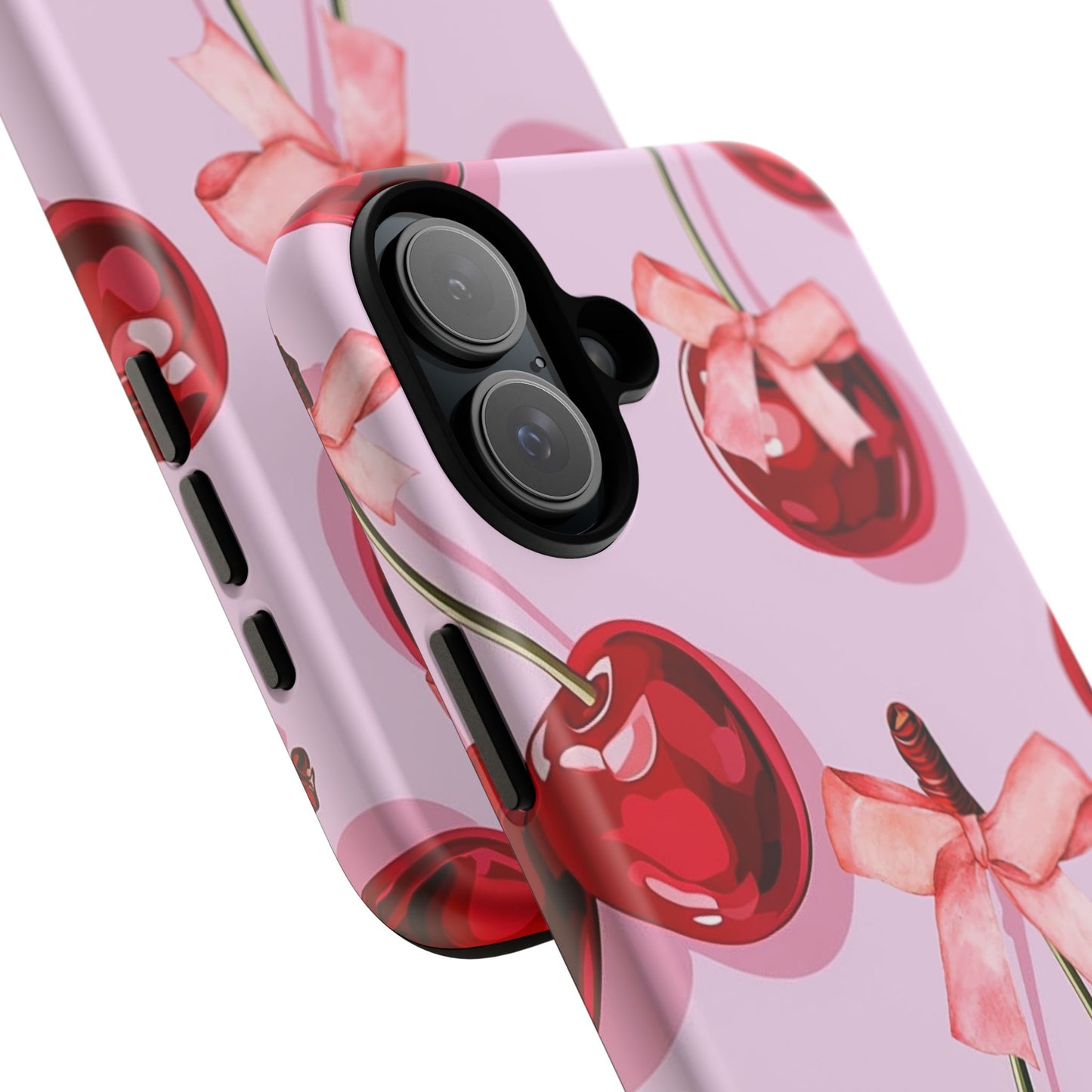 Cherry Ribbon Phone Cases for iPhone, Samsung Galaxy, and Google Pixel