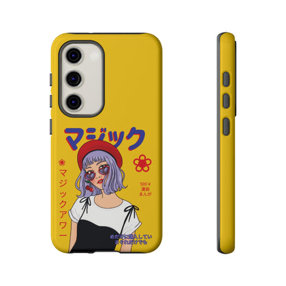 "Anime Cool Girl" Yellow Phone Cases – Bold, Stylish & Made for Any Phone! 💛✨ Pick Your Perfect Fit! -  iPhone, Samsung Galaxy, and Google Pixel