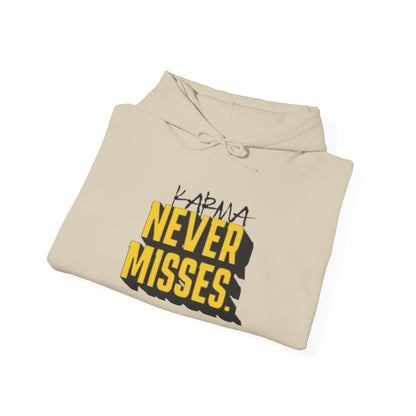 "Karma Never Misses" Unisex Heavy Blend™ Hooded Sweatshirt