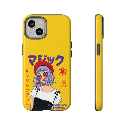 "Anime Cool Girl" Yellow Phone Cases – Bold, Stylish & Made for Any Phone! 💛✨ Pick Your Perfect Fit! -  iPhone, Samsung Galaxy, and Google Pixel