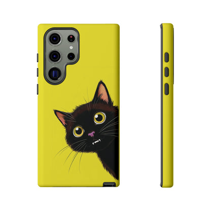 'Cute Cat' Yellow Phone Case