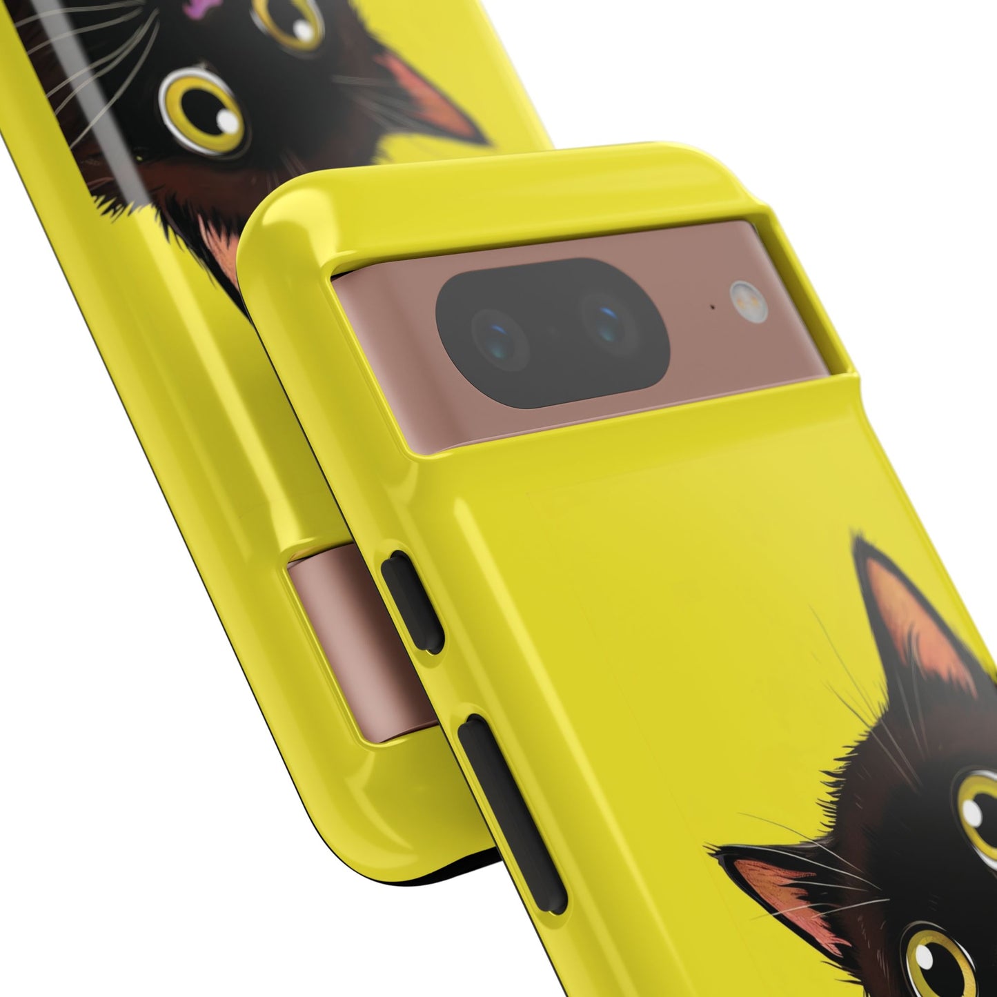 'Cute Cat' Yellow Phone Case