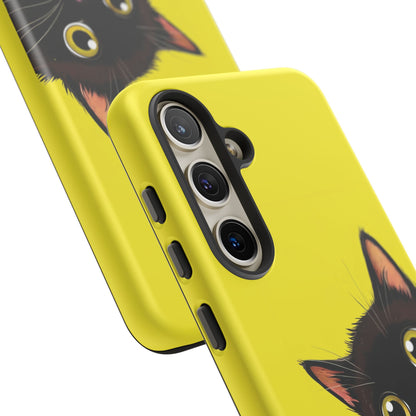 'Cute Cat' Yellow Phone Case