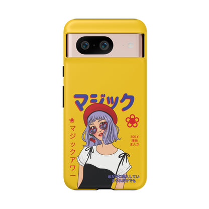 "Anime Cool Girl" Yellow Phone Cases – Bold, Stylish & Made for Any Phone! 💛✨ Pick Your Perfect Fit! -  iPhone, Samsung Galaxy, and Google Pixel