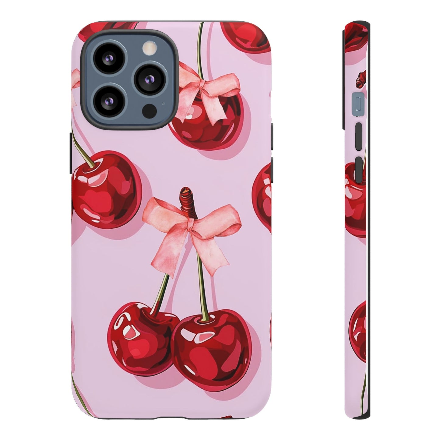 Cherry Ribbon Phone Cases for iPhone, Samsung Galaxy, and Google Pixel