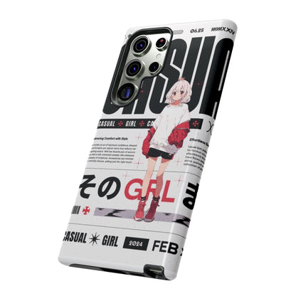 "Casual Girl" Anime Phone Cases for iPhone, Samsung Galaxy, and Google Pixel, Pick your size