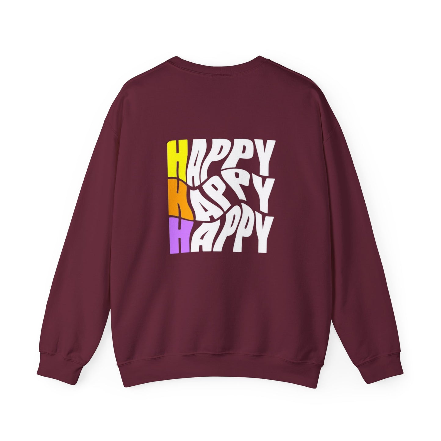 Happy Vibes Front And Back Design Sweatshirt - Smiley Face