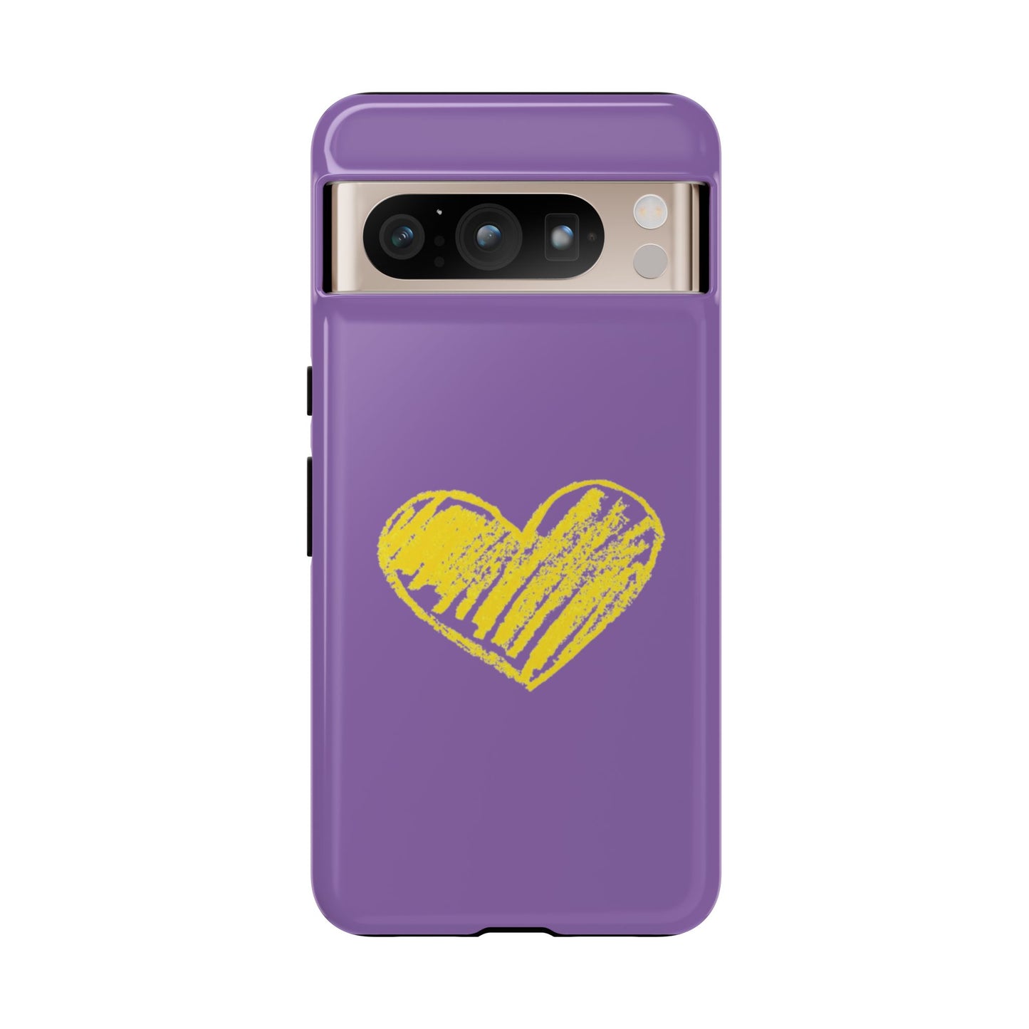 Yellow Heart, Purple Phone Case