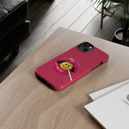 Lips & A Smiley Face Lollipop Phone Case