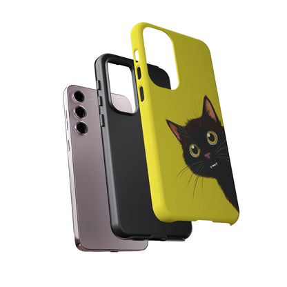 'Cute Cat' Yellow Phone Case