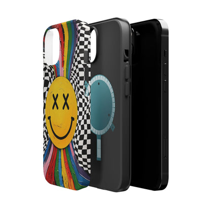 Colorful Smiley Face Magnetic Tough Case - Fun & Durable Phone Protection for iPhones