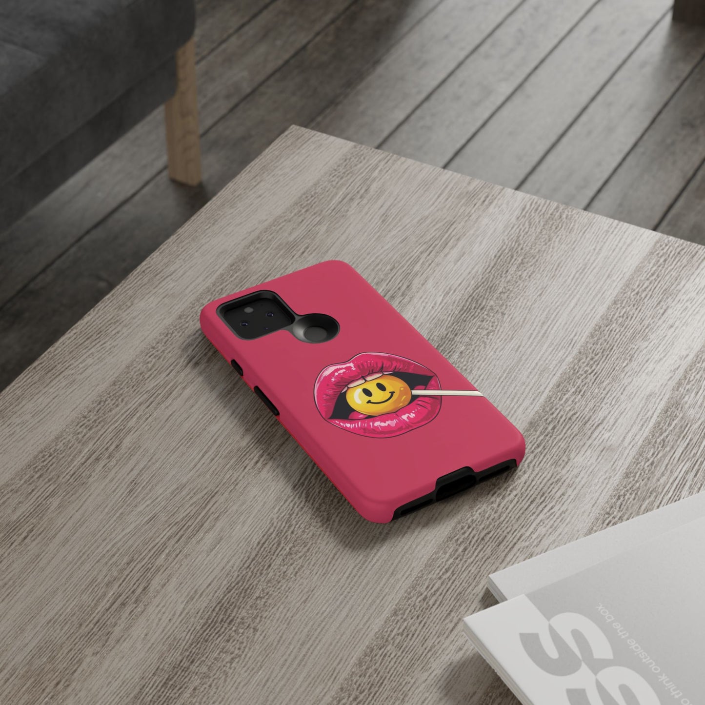 Lips & A Smiley Face Lollipop Phone Case