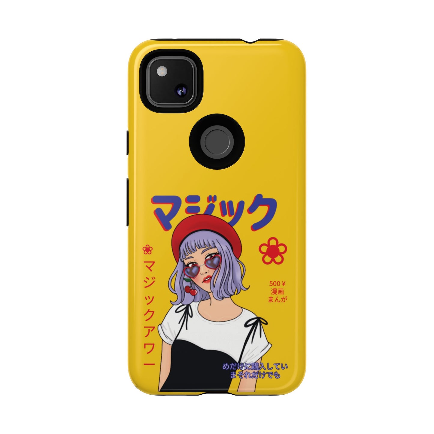 "Anime Cool Girl" Yellow Phone Cases – Bold, Stylish & Made for Any Phone! 💛✨ Pick Your Perfect Fit! -  iPhone, Samsung Galaxy, and Google Pixel