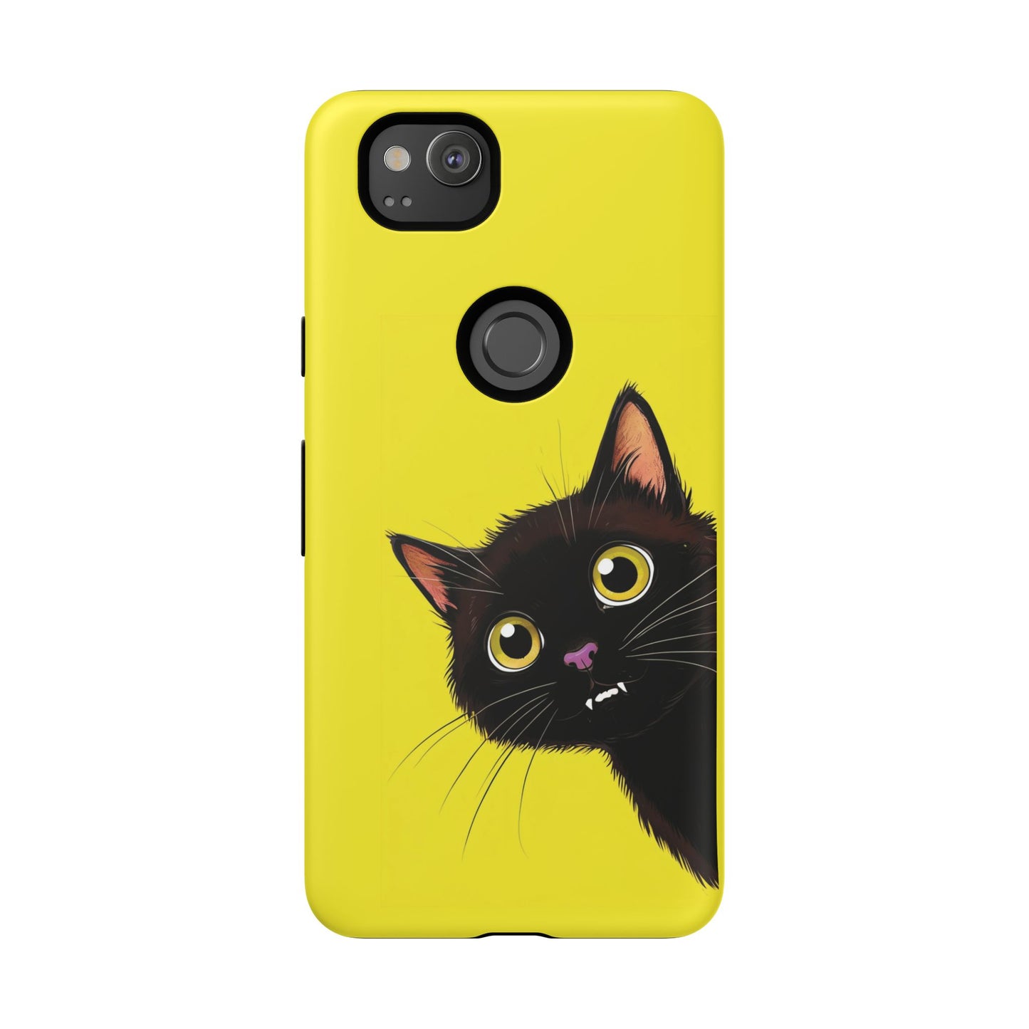 'Cute Cat' Yellow Phone Case