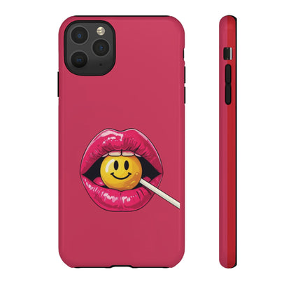 Lips & A Smiley Face Lollipop Phone Case