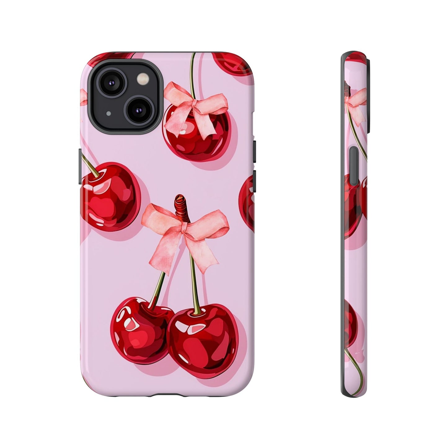 Cherry Ribbon Phone Cases for iPhone, Samsung Galaxy, and Google Pixel