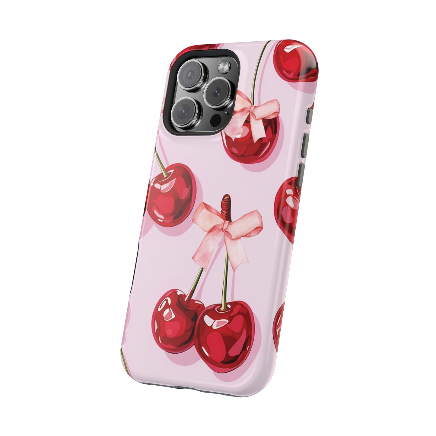 Cherry Ribbon Magnetic iPhone Caes - Durable, flexible, impact-resistant