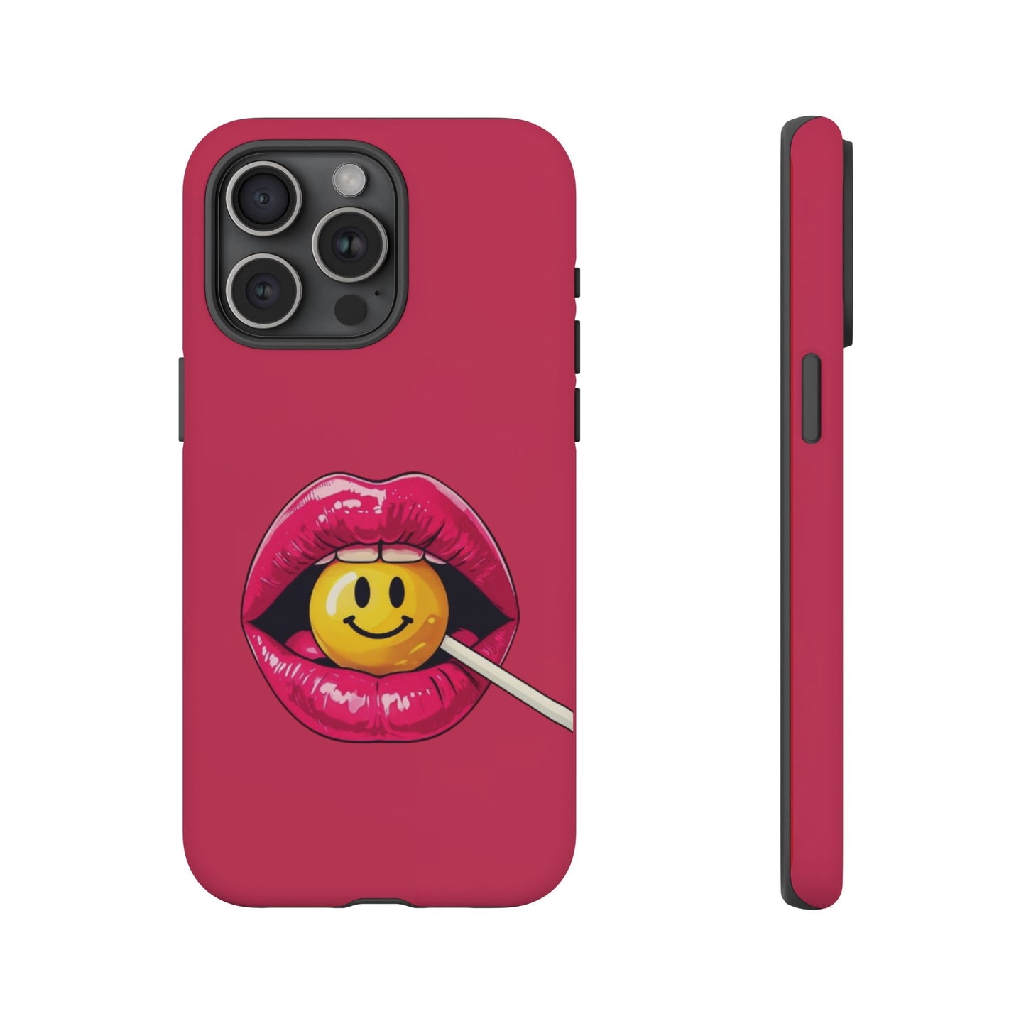 Lips & A Smiley Face Lollipop Phone Case