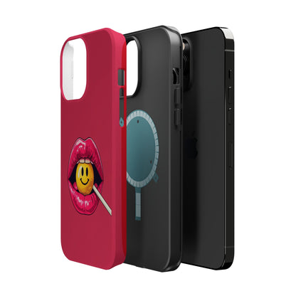 Lips & A Smiley Face Lollipop Magnetic Phone Case