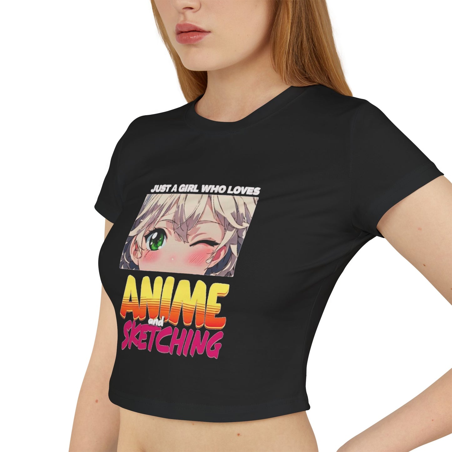 "Just A Girl Who Loves Anime And Sketching" Crop Top T-Shirt